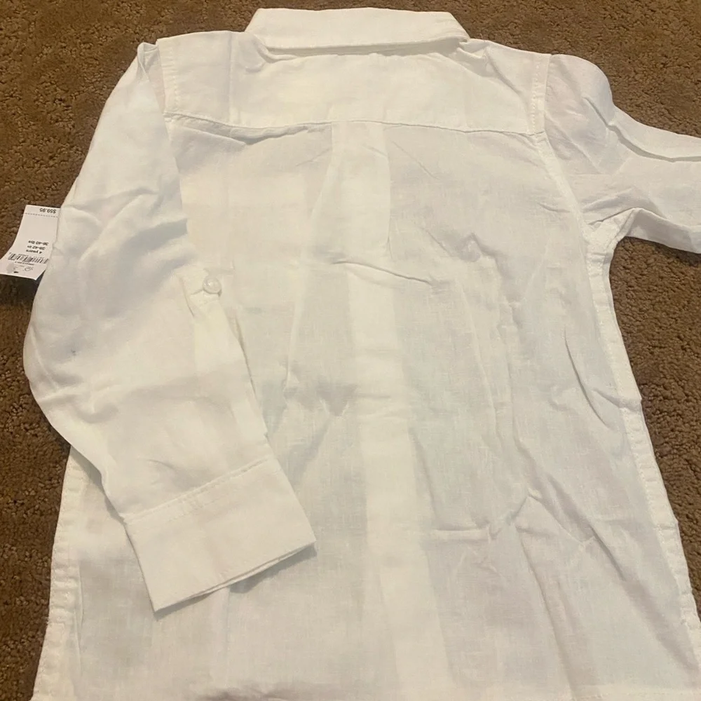 Gap Boys White Button Down Shirt & Tan Pants Set New Size 4